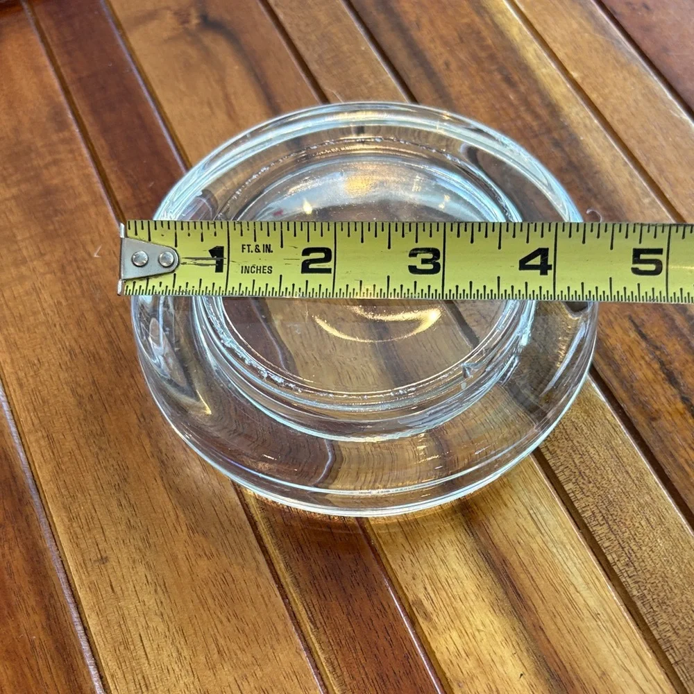 Vintage Clear Heavy Glass Candle Holder